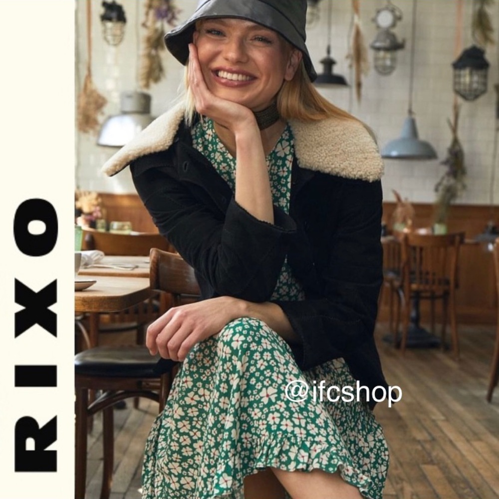 NWT RIXO Petal Clover Dress in Green L